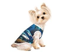 Submarine Shark Coral Pet - Camiseta transpirable sin mangas M para perros pequeños y gatos, suave, ligera y elegante
