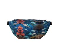 Submarine Shark Coral - Riñonera cruzada grande, regalos para disfrutar de deportes, festivales, entrenamiento, viajes, correr, casual, color negro, talla única, Black, Talla única