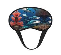 Submarine Shark Coral Satin Black Edge Antifaz para dormir para una comodidad óptima y bloqueo de la luz
