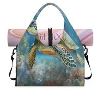 Submarine World Oceans Turtle - Bolsa deportiva con compartimento para zapatos, fin de semana, bolsa de equipaje para gimnasio, yoga, viajes, color, L, Bolsa de viaje