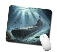 Submarino Alemán U-Boot De La Segunda Guerra Mundial Mousepad Lavable Alfombrilla De Escritorio Bordes Cosidos Alfombrilla De Ratón para Hogar Gaming Pc 25X30Cm