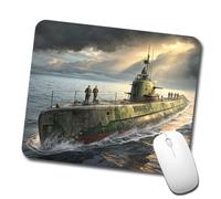 Submarino En Funcionamiento Durante La Segunda Guerra Mundial Alfombrilla De Ratón Duradero Mousepad Bordes Cosidos Alfombrilla De Escritorio para Oficina Gaming Hogar 25X30Cm