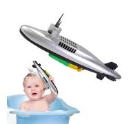 Submarino - PP, 12.99x4.92x1.38in Diseño Realista de Juguete para bañera | Juego acuático Interactivo con batería, Submarino para bañera, Piscina, baño, guardería, Playa, Viajes