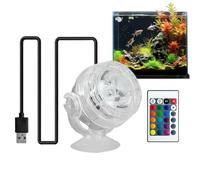 Submersible Aquarium Light - 2.36 Inch 7 Color Rgb Clip Light | Waterproof Super Bright Underwater Spotlight | Fish Tank Rockery Decorative Lighting. 1w, 100-240v, Suction Cups, Multi Colour