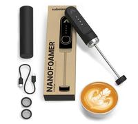 Subminimal Espumador de leche NanoFoamer de mano de litio | Recargable por USB-C, doble velocidad, acero inoxidable | Leche microespumada de primera calidad en 30 segundos, bebidas de café estilo