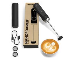 Subminimal Espumador de leche NanoFoamer de mano de litio | Recargable por USB-C, doble velocidad, acero inoxidable | Leche microespumada de primera calidad en 30 segundos, bebidas de café estilo