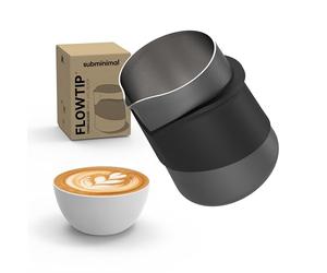 Subminimal FlowTip - Jarra sin manos | Espumante de leche para estufa de primera calidad para café de estilo barista | Capuchino y café con leche con mango ergonómico