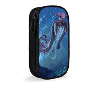 Subnautica Cartoon Anime Estuche para lápices de gran capacidad con cremallera, suministros de estudio y almacenamiento de papelería, organizador de escritorio de oficina, adolesce