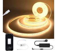 SUBOSI 15M Tira LED, Luces LED Habitación, COB LED Strip lights, Sincronización Musical WIFI, Tira LED de 2700k Warm white, 384 leds/M DC12v, CRI90+ 5670lm,Compatibilidad Google Home Assistant/alexa