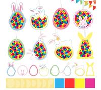 SUBRINGE Juego de Manualidades para Primavera y Niños, Kit Manualidades Niños con Forma de Conejito, Manualidades de Pascua para Decorar Ventanas, Hogar, Aula, Fiestas, Regalos, Ideas de Decoración