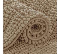 subrtex Alfombra de baño de felpilla a Rayas, Suave, Absorbente de Agua, de Secado rápido, Lavable a máquina (Arena, 24 x 60 Pulgadas)