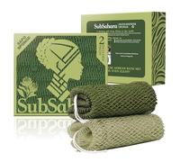 SubSahara Auténtica esponja de red africana - 2 piezas exfoliante para todo tipo de piel, esponja de baño para cara y cuerpo, portátil, duradera, exfoliación suave (verde oliva y verde claro)
