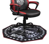 Subsonic - Alfombrilla para Gaming AC/DC 100 x 100 cm - Antideslizante para sillas de Oficina - Alfombrilla Protectora para Suelos y Parqués para Habitaciones de Gamers - Fácil de Limpiar - Negro