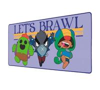 Subsonic Alfombrilla de Ratón XXL para Brawl Stars, 90x40 cm, Base Antideslizante, Diseño Legend con Personajes Icónicos, Microtexturizado, Negro