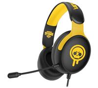 Subsonic - Auriculares con Cable para Juegos Brawl Stars - Drippy Skull - con Micrófono. Auriculares Estéreo para Juegos Compatibles con Consolas, PC, Tabletas y Smartphones - Negro y Amarillo