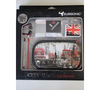 Subsonic City Pack Londres Rojo Para 3DS DSi Funda Stylus Protector Auriculares