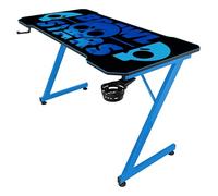 Subsonic Escritorio Gaming Ergonómico con Alfombrilla XXL para Brawl Stars, Acabado Carbono, 120 x 60 cm, Base Azul, con Portavasos y Portaauriculares