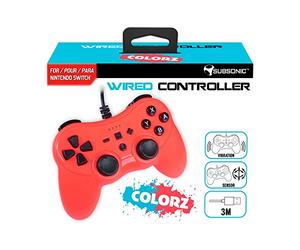 Subsonic Mando controller para Nintendo Switch, con cable, Rojo