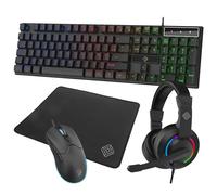 Subsonic Pack 4 in 1 Gaming Accessory for PC AZERTY Keyboard Mouse Mats Gaming Headset