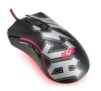 Subsonic, Ratón gaming con cable AC/DC, Ratón gaming con sensor óptico de 7200 Dpi, Forma ergonómica, 7 botones programables, Regalo con licencia oficial
