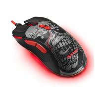 Subsonic - Ratón para Juegos Iron Maiden - Ratón para Gamers con LED y Sensor óptico de 7200 PPP - Diseño ergonómico - 7 Botones programables - Negro con LED Rojo
