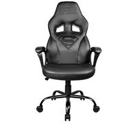 Subsonic - Silla de Juego Superman - Silla de Oficina Ergonómica con Espuma de Alta Densidad, Mecanismo Basculante y Cómodos Reposabrazos - Altura Ajustable - Negro