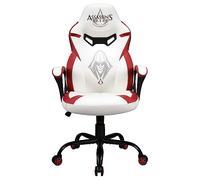 Subsonic - Silla Gaming Assassin'S Creed para Niños y Adolescentes - Silla de Oficina Ergonómica con Espuma de Alta Densidad, Mecanismo Basculante y Cómodos Reposabrazos - Altura Ajustable - Blanco