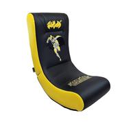 Subsonic - Sillón balancín gaming Batman - Sillón balancín ergonómico con licencia oficial - Similcuero negro y amarillo con bordados - Sillón cómodo para salón o dormitorio