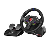 Subsonic - Volante Superdrive 220 RS-5 para PS5 y PC - Negro | Volante de carreras 180°, LED, doble joystick, pedales analógicos, paletas cambio marcha, vibración compatible PS5 y PC