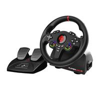 Subsonic - Volante Superdrive 220 RS - Volante de carreras LED con doble joystick, rotación de 180°, pedales y levas de cambio. Para Switch 2 / Switch, PS4, PC y Xbox - Negro