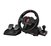 Subsonic - Volante Superdrive 220 RS-X - Volante de Carreras LED con Doble Joystick, Palanca de Cambios, Rotación de 180°, Pedales y Levas de Cambio. Para Switch 2/Switch, PS4, PC y Xbox - Negro