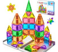 Subtail 54PCS Mini Bloques Construccion Magneticas Niños Juguetes Viaje para Niños Niñas 3 4 5 6 7+ Años Creativo Educativos Magnetic Tiles Juego Magnetico Regalo Juegos Cumpleaños Navidad Comodidad