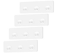 SUBTAVIK 4 Ganchos Adhesivos de Repuesto para Estante de Ducha | Ganchos Transparentes para Baño, Cocina y Estante Esquinero (7x26cm)