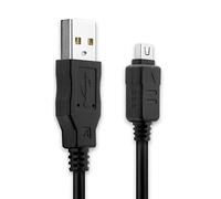 subtel 1x USB A Cable de datos compatible con Olympus OM-D E-M5 Mark II | 2.0, 1.5m, PVC, negro, para Olympus OM-D E-M10 Mark II, Olympus OM-D E-M10, E-M1, E-M5, E-450, Pen E-PL1, E-500, PEN-F, E-520