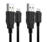 subtel 2X CB-USB6 / CB-USB8 Cable de Datos USB 1.5m Compatible con Olympus Stylus 1 XZ-2 XZ-10 OM-D E-M5 E-M1 E-M10 Mark Pen E-PL7 E-PL5 Cable Carga 12 Pin USB a USB A 2.0 Negro PVC