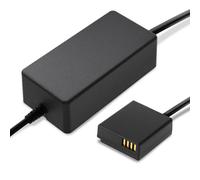 subtel Adaptador CA compatible con Panasonic Lumix DC-TZ90, DMC-GX80 | DMW-AC8 + DMW-DCC11 + Acoplador DC (Batería ficticia), ca. 3m, 100-240V, Suministro de Energía Continuo Cámara