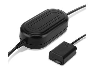 subtel Adaptador CA Compatible con Sony ILCE-6000 (α6000), NP-FW50 | NP-FW50 + Acoplador DC (Batería ficticia), ca. 4m, 100-240V, Suministro de Energía Continuo Cámara, para Sony ZV-E10, NEX-5