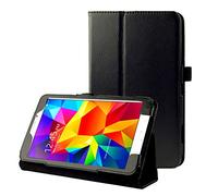 subtel Funda para Tablet Samsung Galaxy Tab 4 7.0 (SM-T230 / SM-T231) con Cierre magnético y función de Soporte Hands-Free - Carcasa de Cuero Artificial Back Cover, Funda con Tapa de Color Negro
