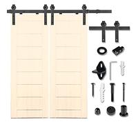 SUBTLETY Juego de herrajes para puertas correderas de 366 cm, acero al carbono, sistema de puerta corredera, incluye carril y espaciador, carga hasta 130 kg, para carriles de 35-45 mm