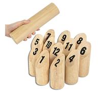 SUBTLETY Juego Kubb Viking Juego de Lanzamiento de Finlandia Vikingo de Números con Práctica Bolsa de Transporte Madera al Aire Libre Juguete de Jardín Juegos de Fiesta para Niños y Adultos Fiestas
