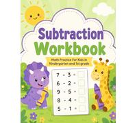 Subtraction Workbook Math Practice Kids Kindergarten: 1st Grade Single Digit No Regrouping Worksheets