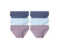 Subucula 6 Bragas Classic Invisibles - Poliamida Seamless de Corte Laser - Ultra Suaves, Sin Costuras ni Marcas. (FR/ES, Letras, M, Regular, Regular, Azul)