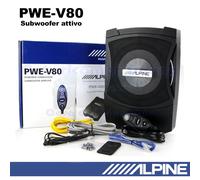 Subwoofer Activo Alpine PWE-V80 En Caja 160W De 8" 20Cm Con Control Remoto