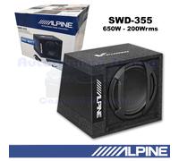 Subwoofer Amplificado Alpine SWD-355 Bass Reflex En Caja De 32 Cm (15'') 650W