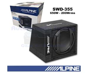 Subwoofer Amplificado Alpine SWD-355 Bass Reflex En Caja De 32 Cm (15'') 650W