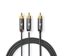 N CATB24000GY30 - Deze hoogwaardige Profigold audio RCA naar 2x RCA kabel is de id
