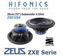 SUBWOOFER HIFONICS ZXE 12S4 30 cm (12") 600 vatios, 4 ohmios, woofer serie ZE...