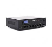 Subzero Amplificador de audio estéreo de 100 V con Bluetooth y USB, 30 W | Control remoto para ajuste de distancia, 30W RMS fiable para locales pequeños-medianos, salida de línea 100V