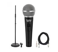 SubZero Micrófono Vocal Dinámico con Interruptor y Pie de Micro Recto | Para escenario y estudio, interruptor de encendido/apagado, gama de frecuencias detallada