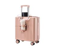 SUCADA Equipaje de Mano, Maleta de 18"/20", con Ruedas giratorias, portavasos Oculto, maletín rígido de PP (Pink 18 Inches)